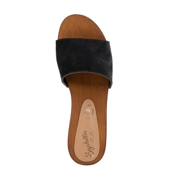 LIKE NEW Seychelles Black Suede Good Spirit Slide Sandal 8.5 - Picture 8 of 9